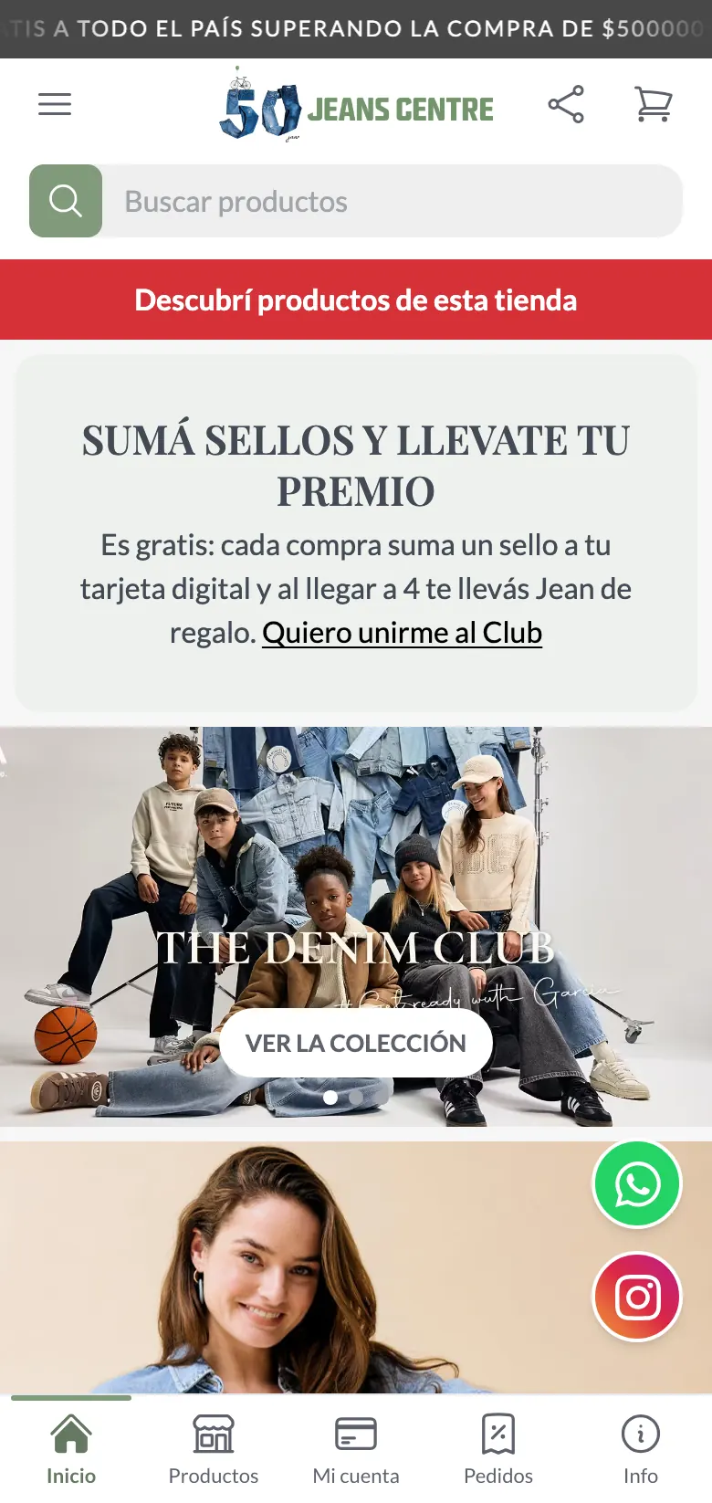 Una tienda hecha con chambaclub, en el celular